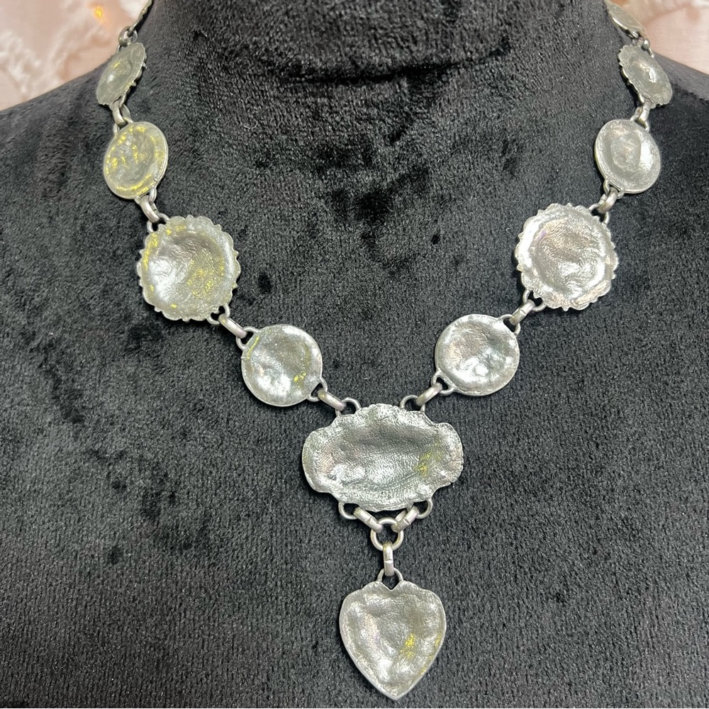 Bohemian Cowgirl Love Concho Silver Heart Pendant Necklace - Picture 9 of 15